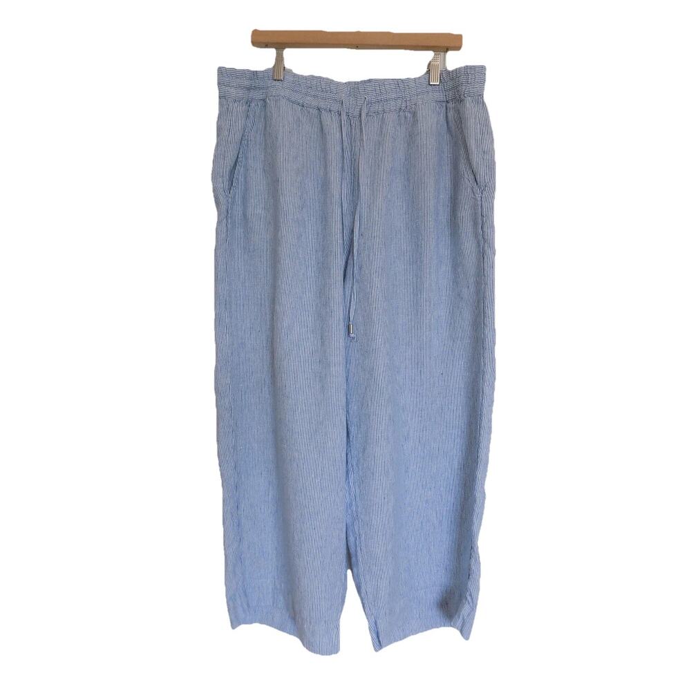 Anthropologie Calligraphie wide leg linen pants size XL